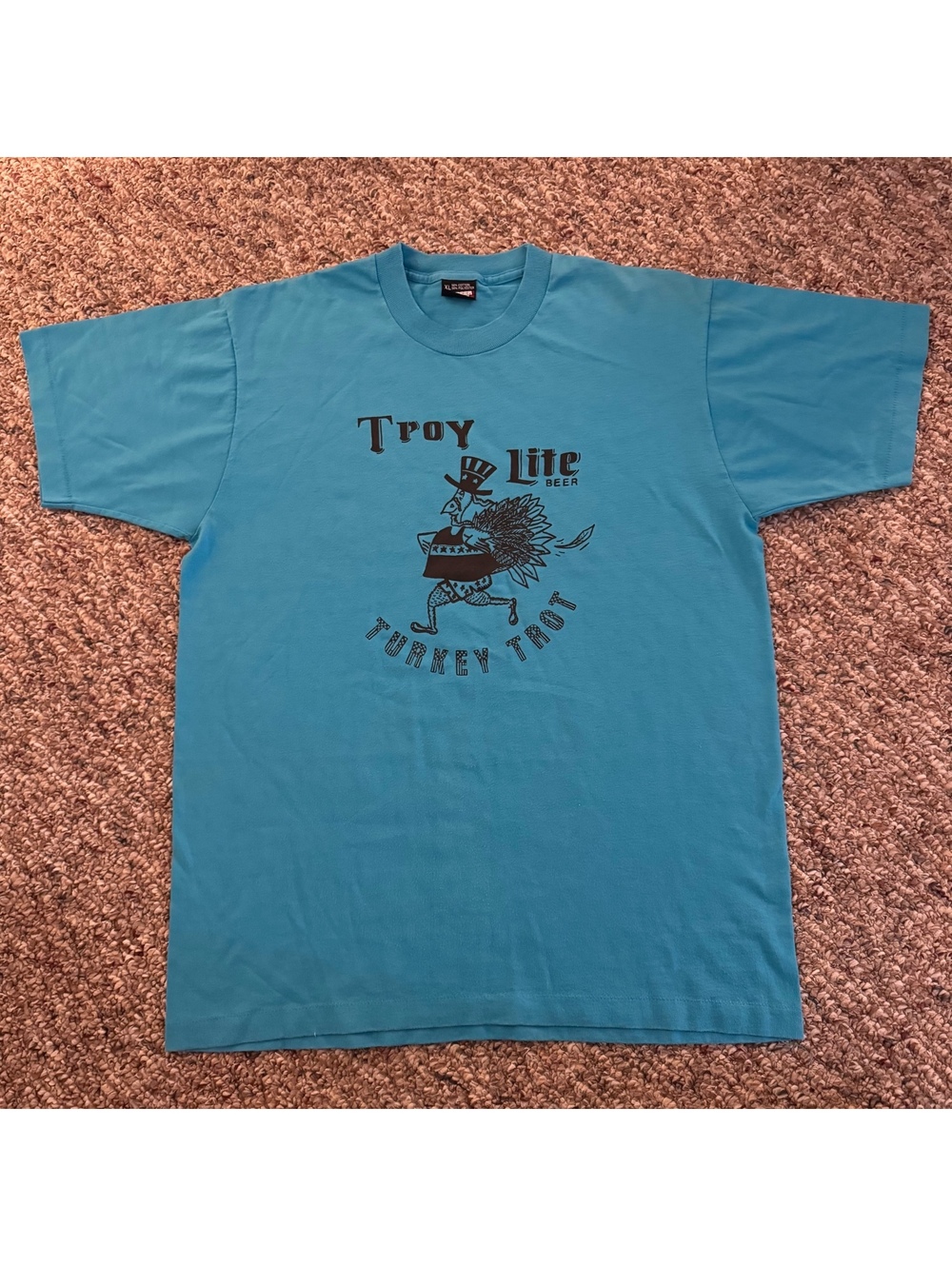 Vintage Early 90s Troy Turkey Trot Miller Lite Graphic T-Shirt Single Stitch XL